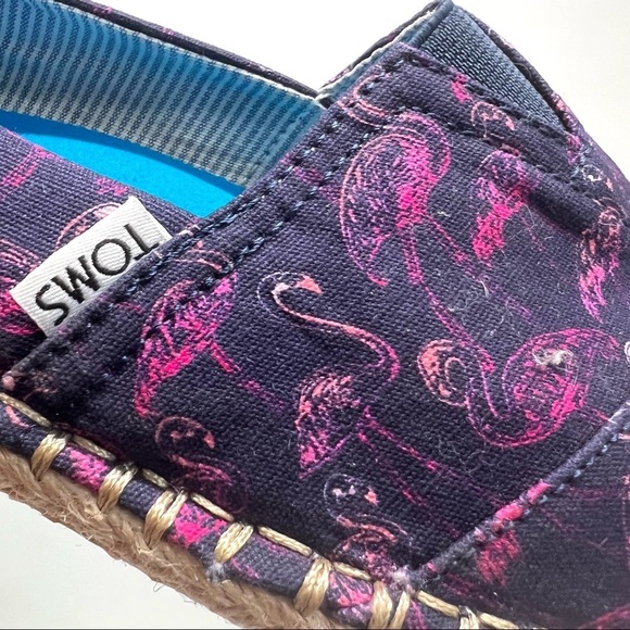 Bonobos x Toms Limited Edition Pink Flamingos Slip On Canvas Espadrilles - Picture 12 of 13